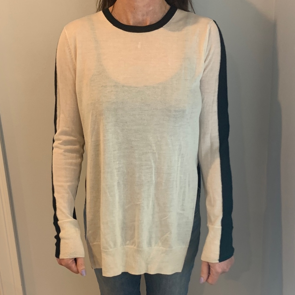Rag and Bone Cream/Black Cashmere Sweater S